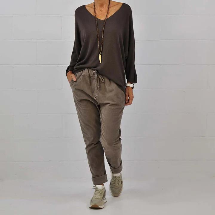 Elena - Blaue Cashmere Bluse