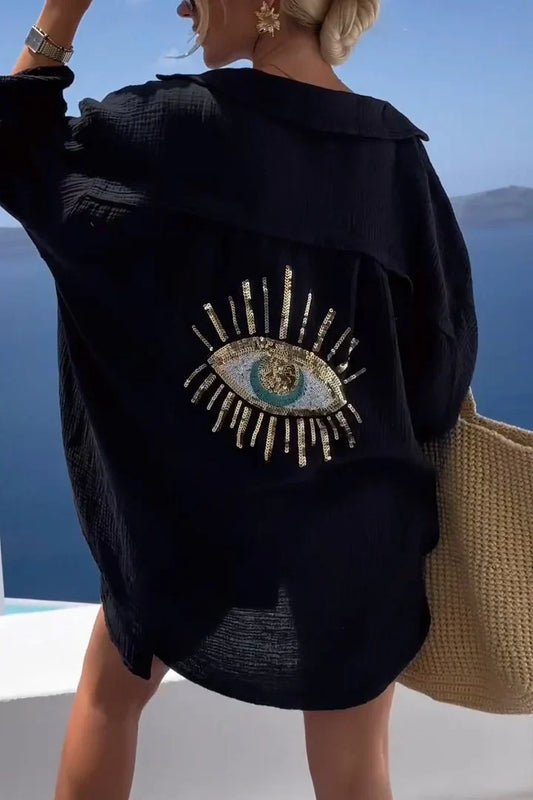 Luna - weibges strandkleid auge