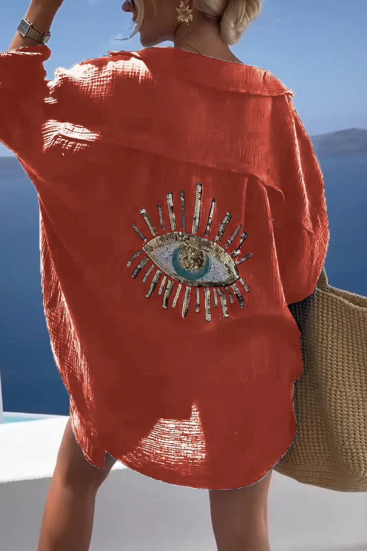 Luna - weibges strandkleid auge