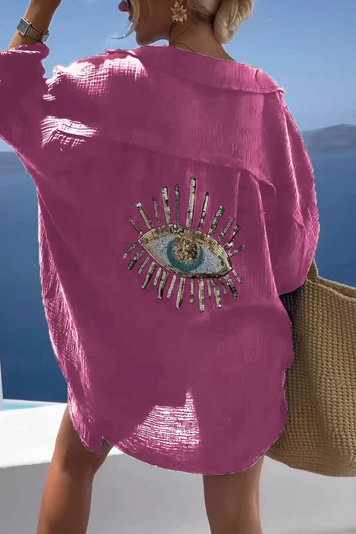 Luna - weibges strandkleid auge
