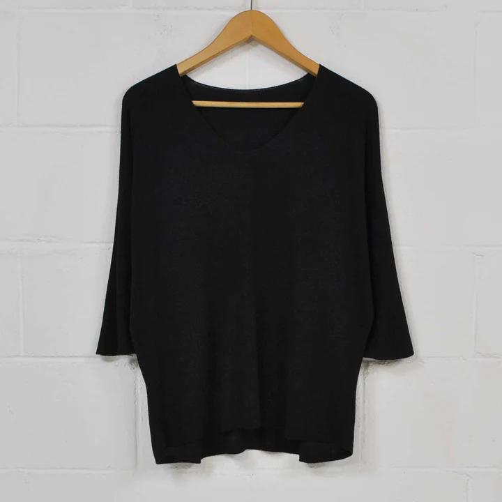 Elena - Blaue Cashmere Bluse