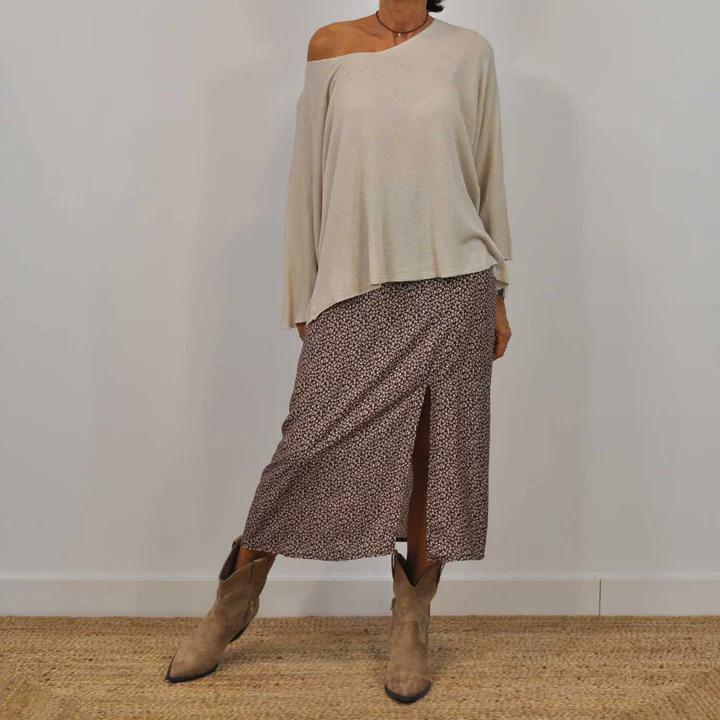 Elena - Blaue Cashmere Bluse