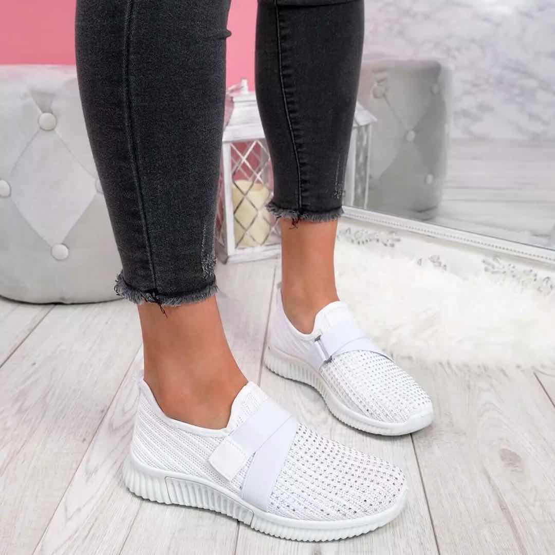 Nina - Schwarze Atmungsaktive Mesh-Slip-On-Sneaker