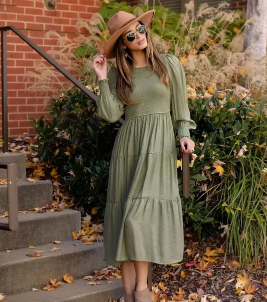 Herbstliches orange maxikleid - Clara