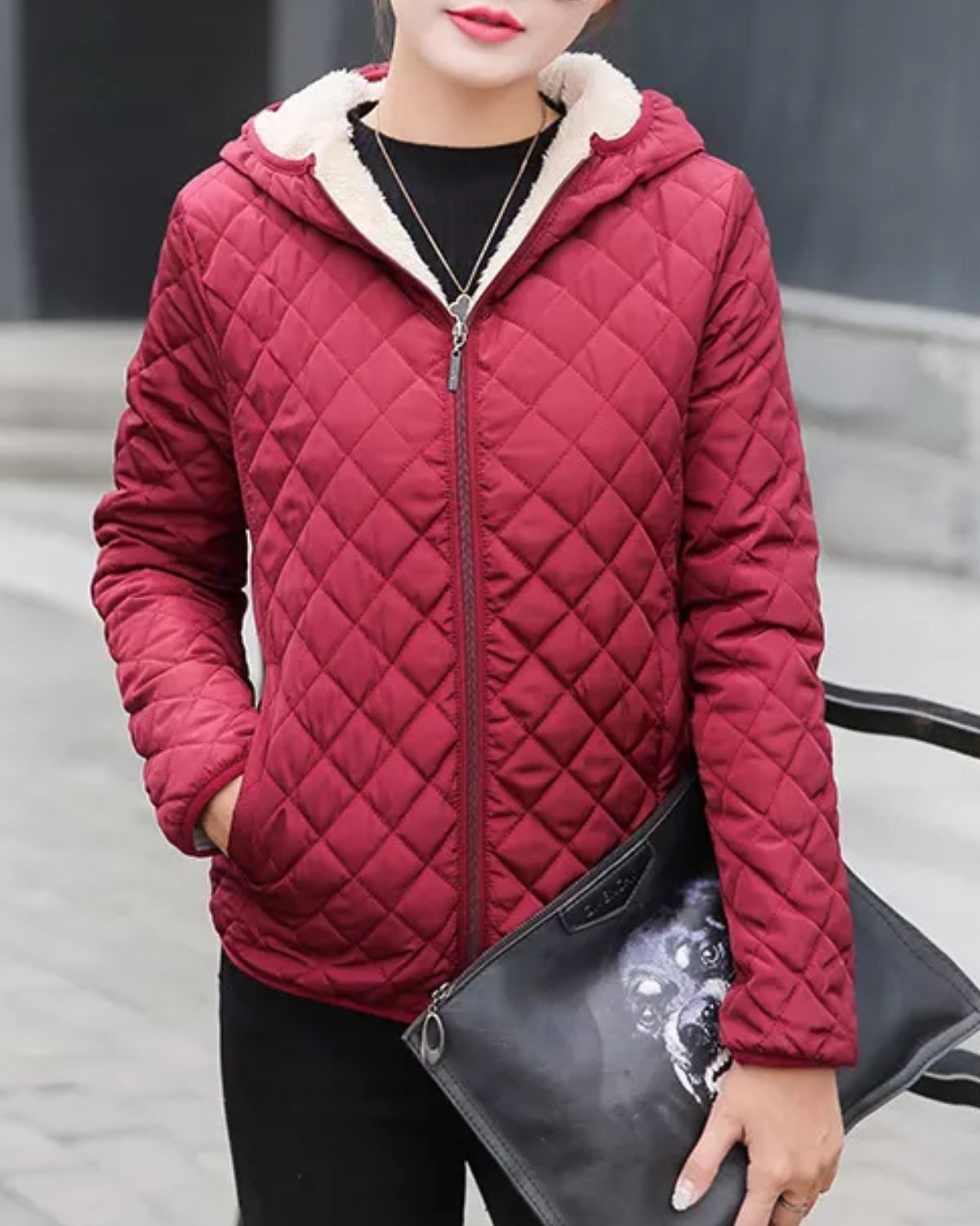 Armeegrüne Stylische Winterjacke – Lena