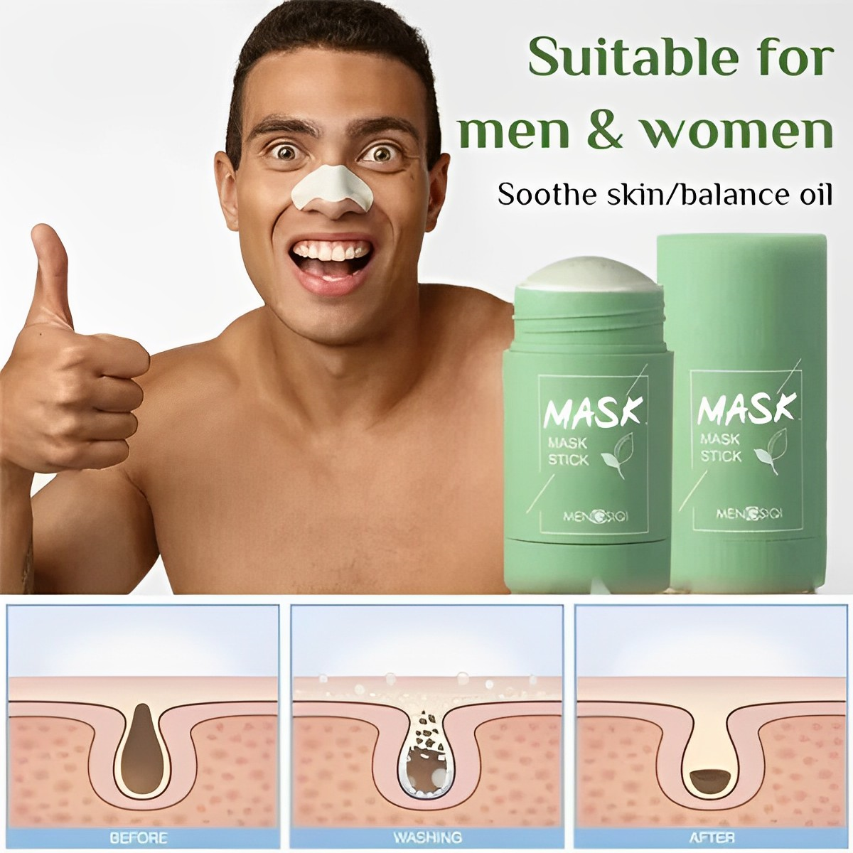 GreenTea Glow Reinigungsstick zur Hautreinigung