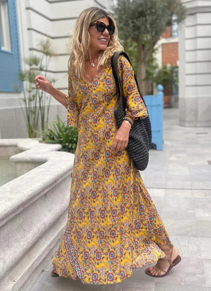 Abby's Print Boho Maxi-Kleid