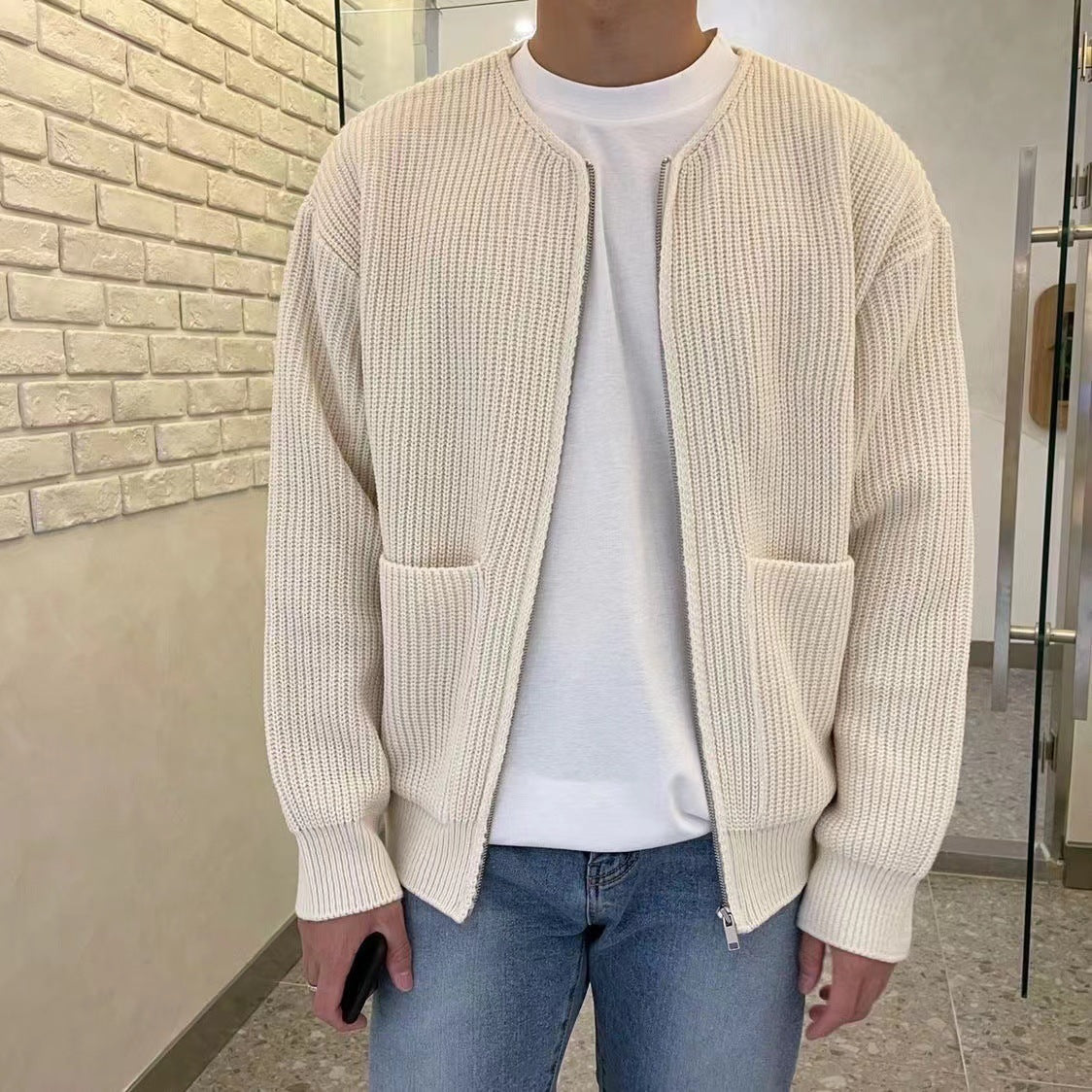 Fabio Stehkragen Strickjacke