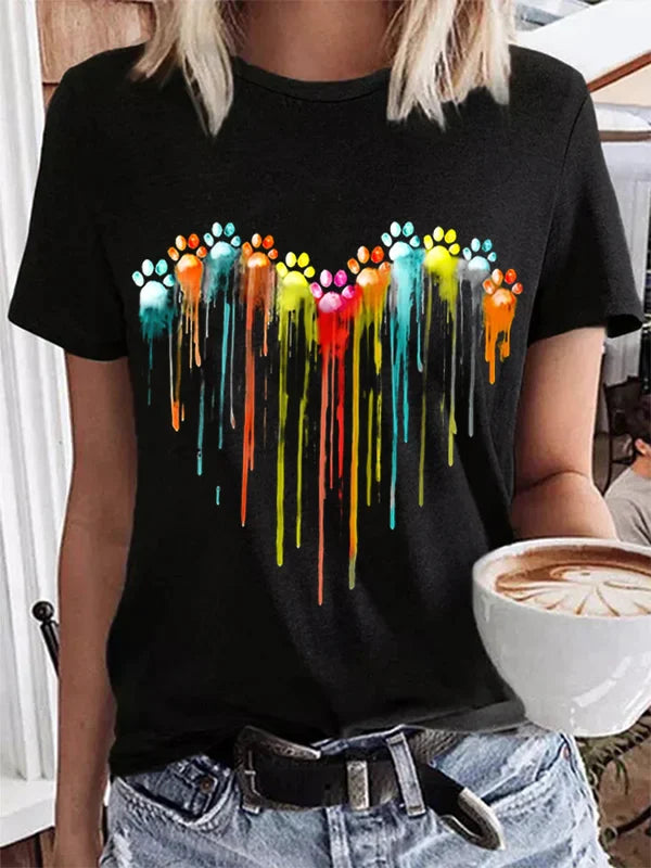 Izabella's Buntes Hundemuster T-Shirt