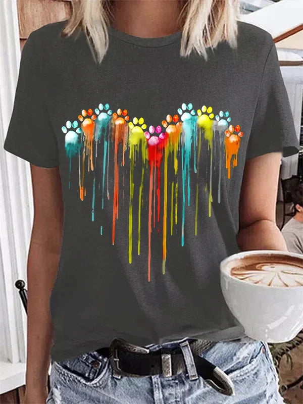 Izabella's Buntes Hundemuster T-Shirt