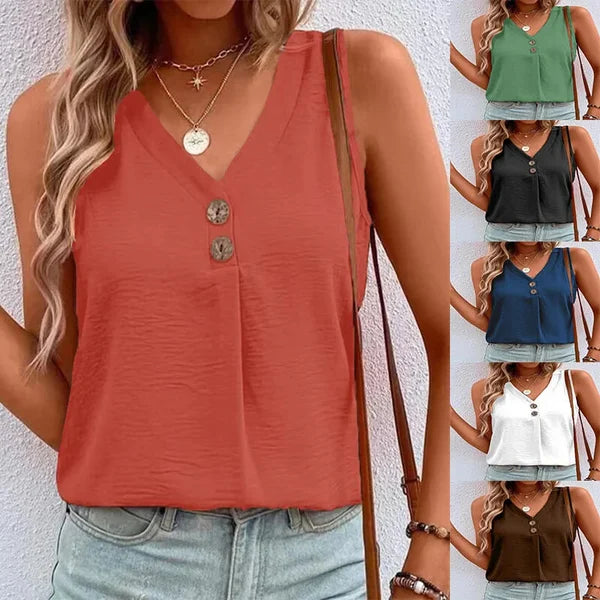 Lorene's Ärmelloses Button-Down-Hemd