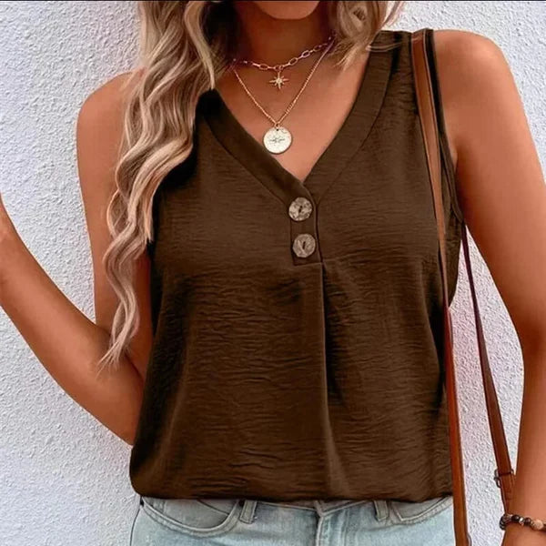 Lorene's Ärmelloses Button-Down-Hemd