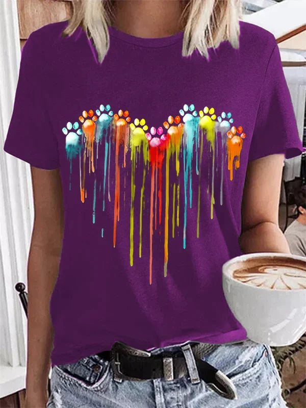 Izabella's Buntes Hundemuster T-Shirt