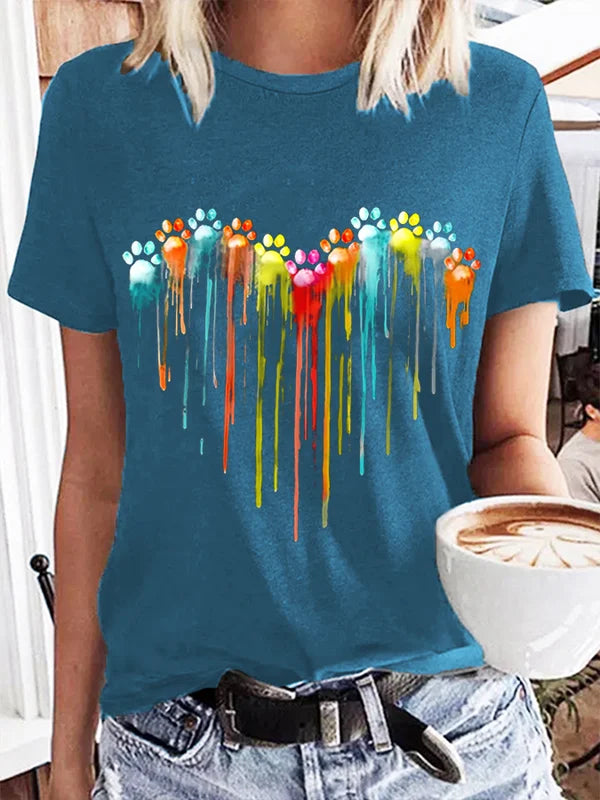 Izabella's Buntes Hundemuster T-Shirt