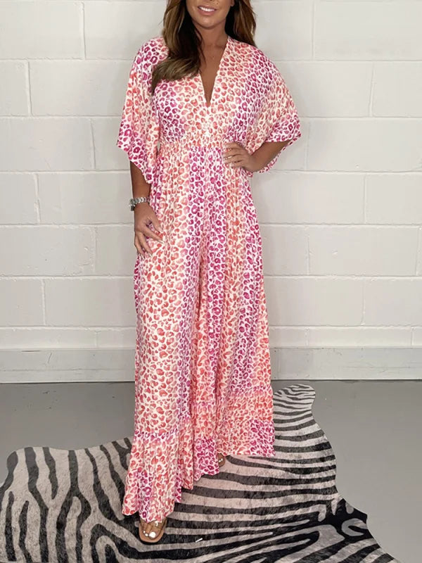 Coleen's V-Ausschnitt Kimono Kleid Hose