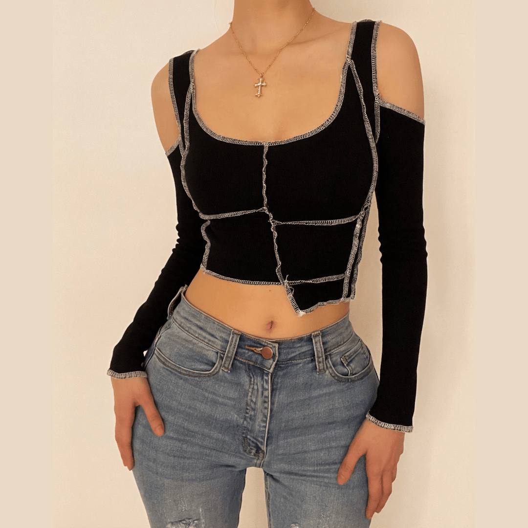 Roseanna Model Muse Schulterfreies Crop-Top