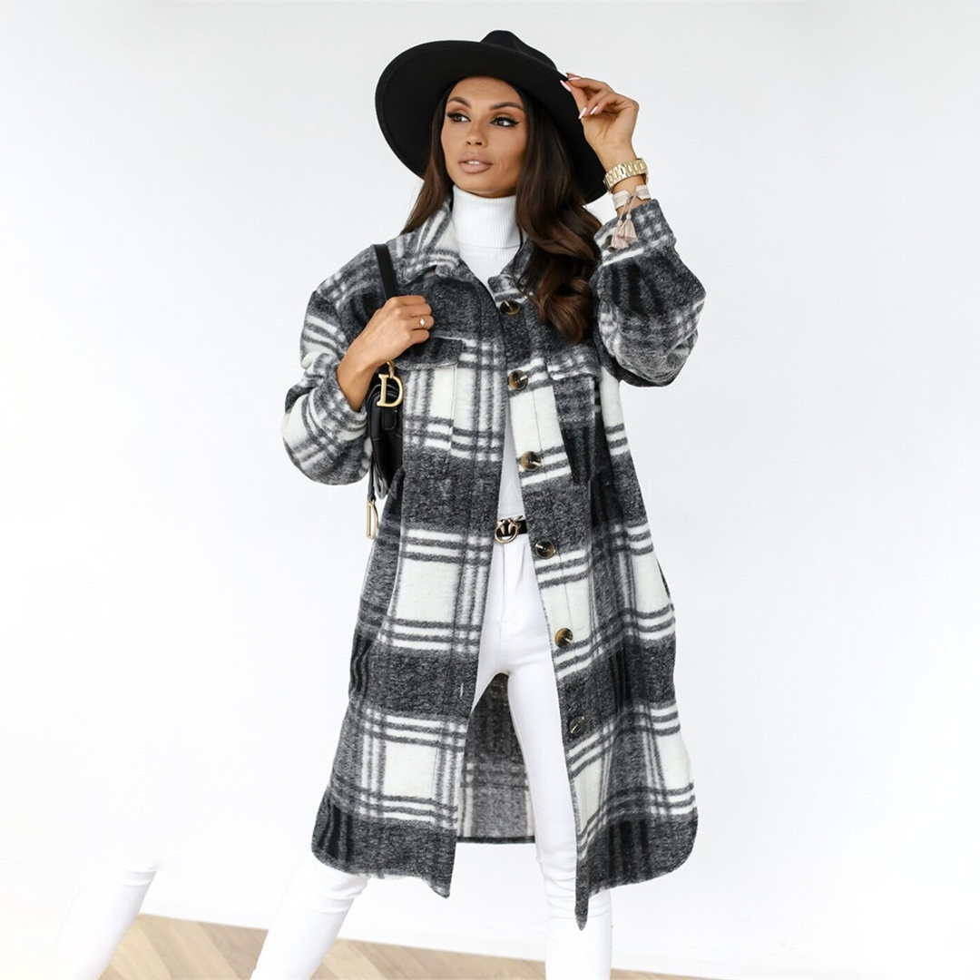 Stilvolle schicke karierte Jacke