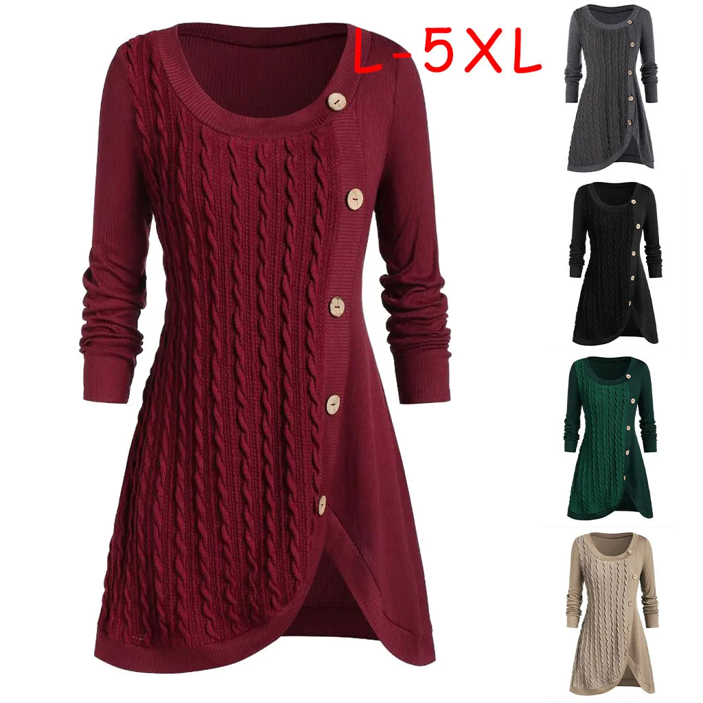 Plus Size Pullover mit O-Ausschnitt