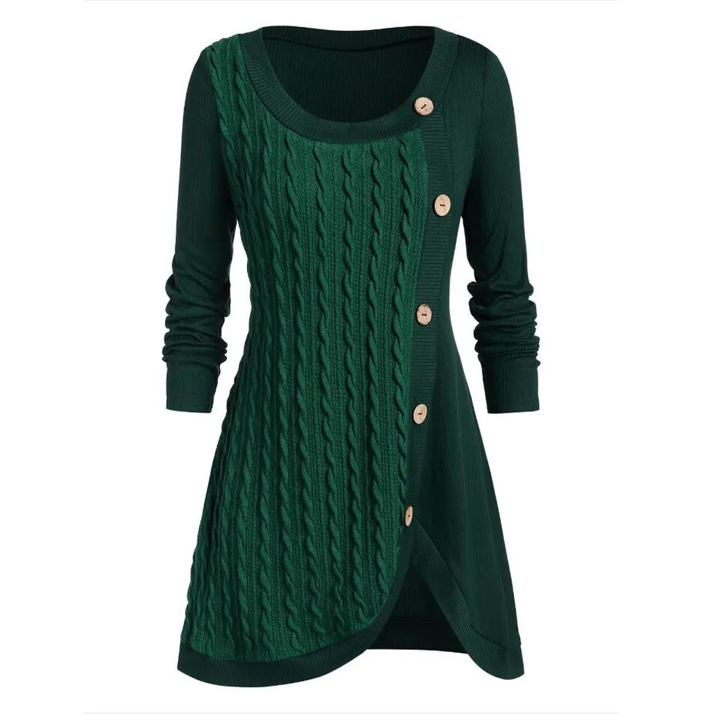 Plus Size Pullover mit O-Ausschnitt