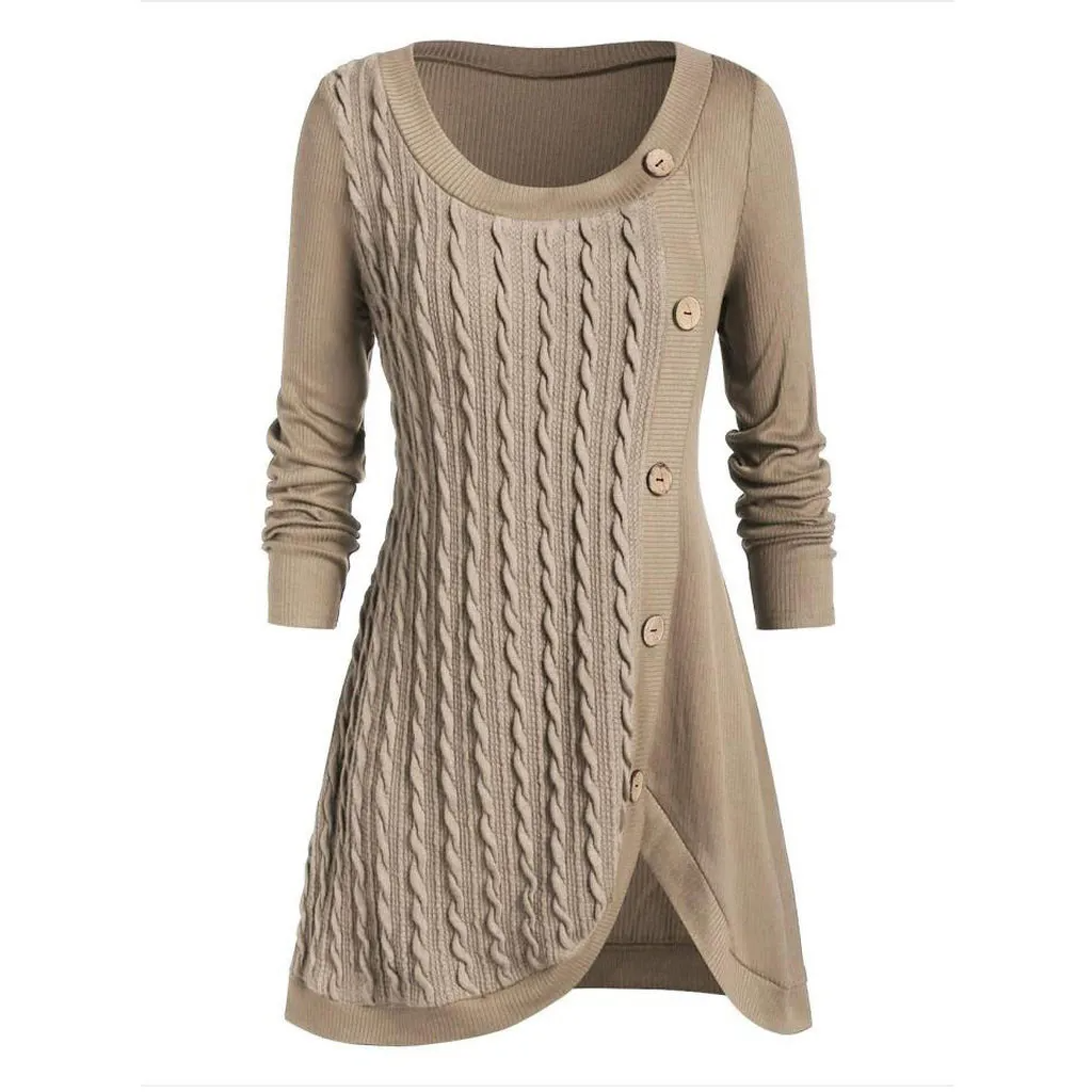Plus Size Pullover mit O-Ausschnitt