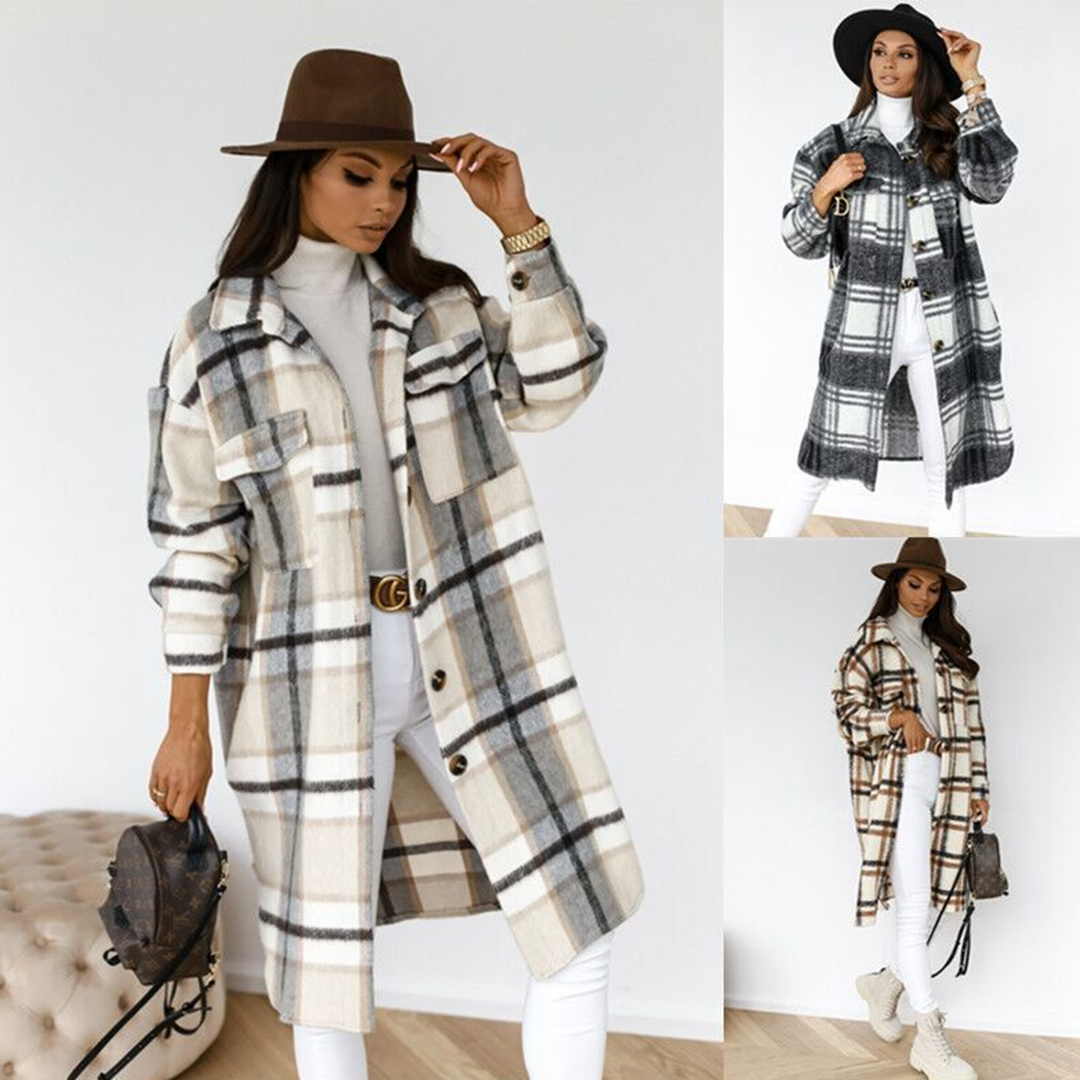 Stilvolle schicke karierte Jacke