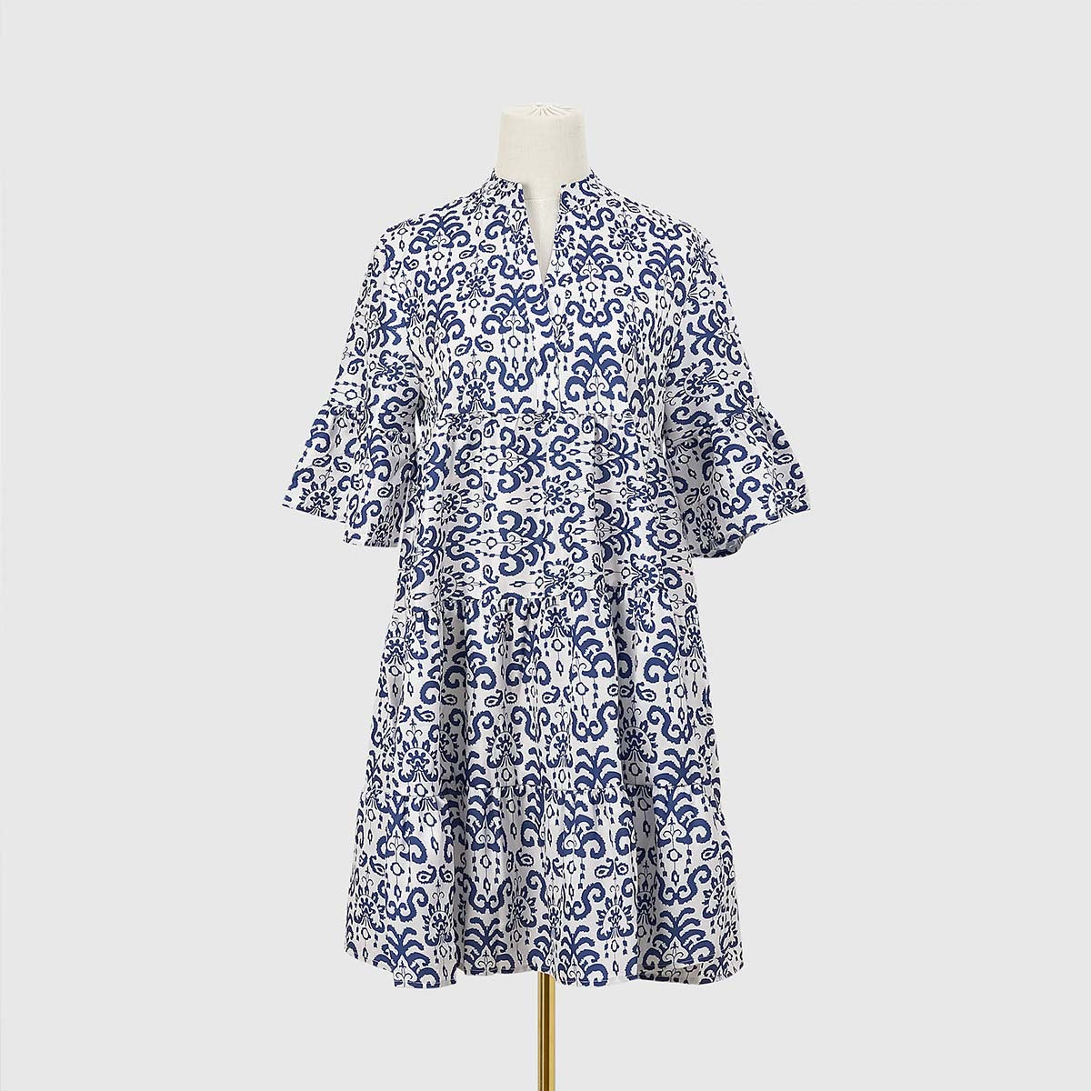 Layla's Bohemianisches V-Ausschnitt Langkleid