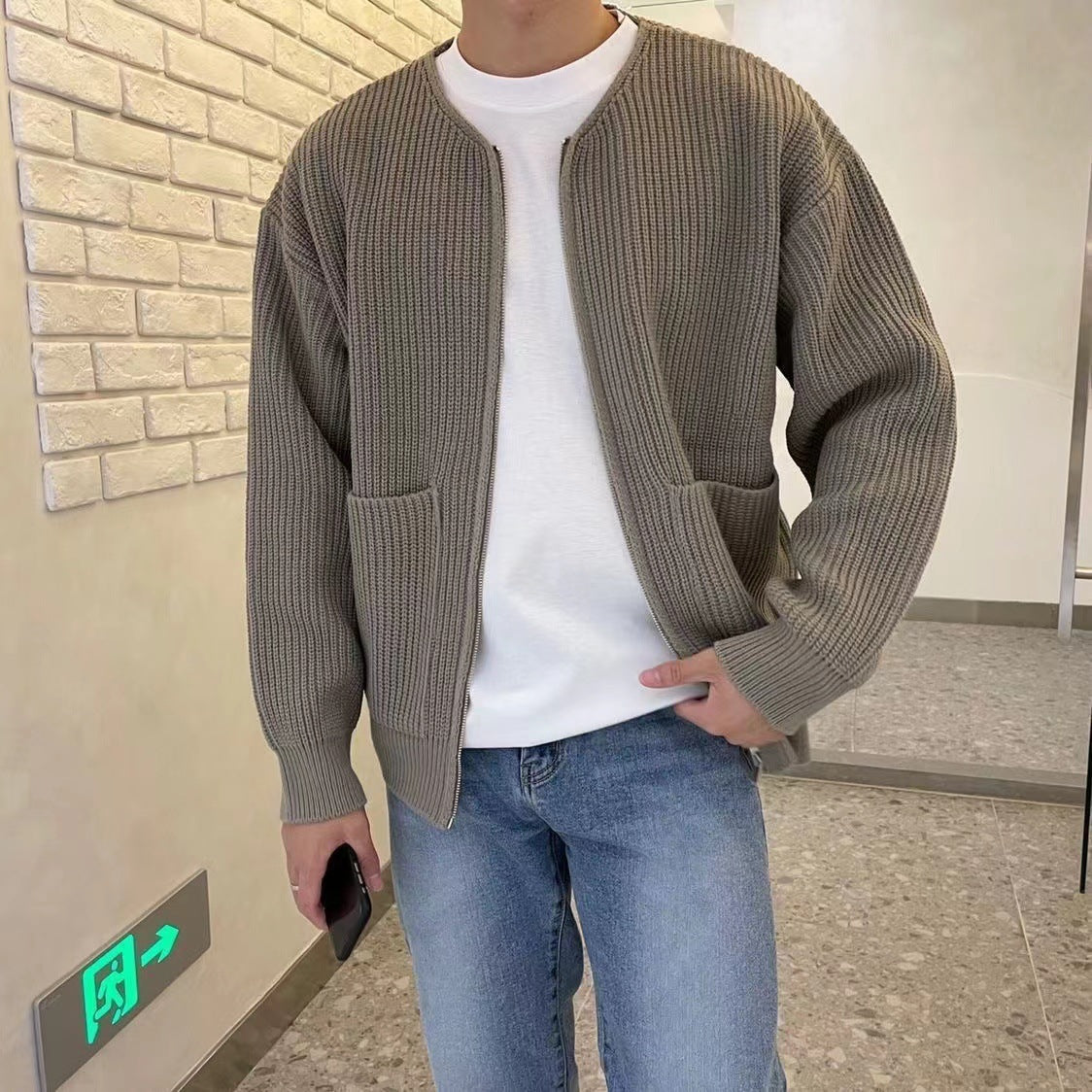 Fabio Stehkragen Strickjacke