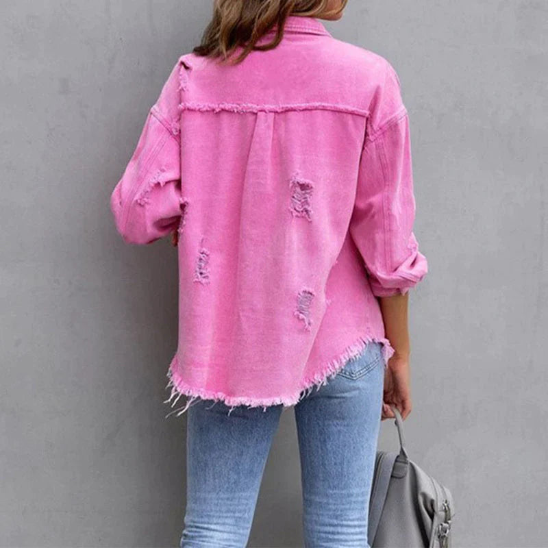 Queen's Zerrissene Denim-Jacke