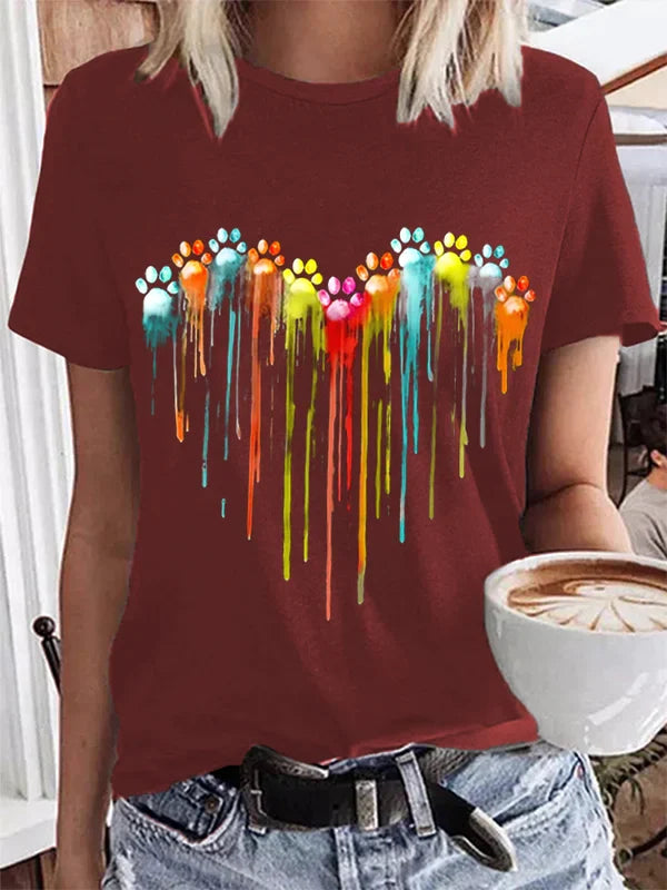 Izabella's Buntes Hundemuster T-Shirt