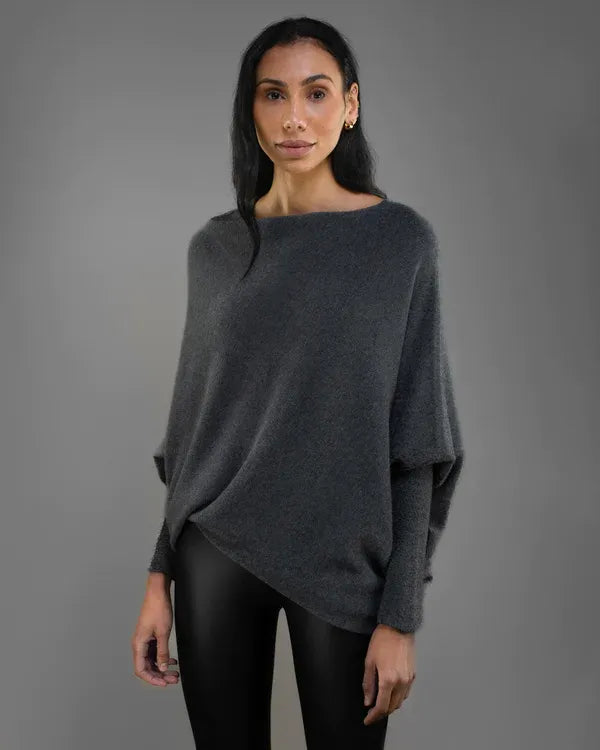 Ruby Asymmetrischer Cloud Drapierter Pullover