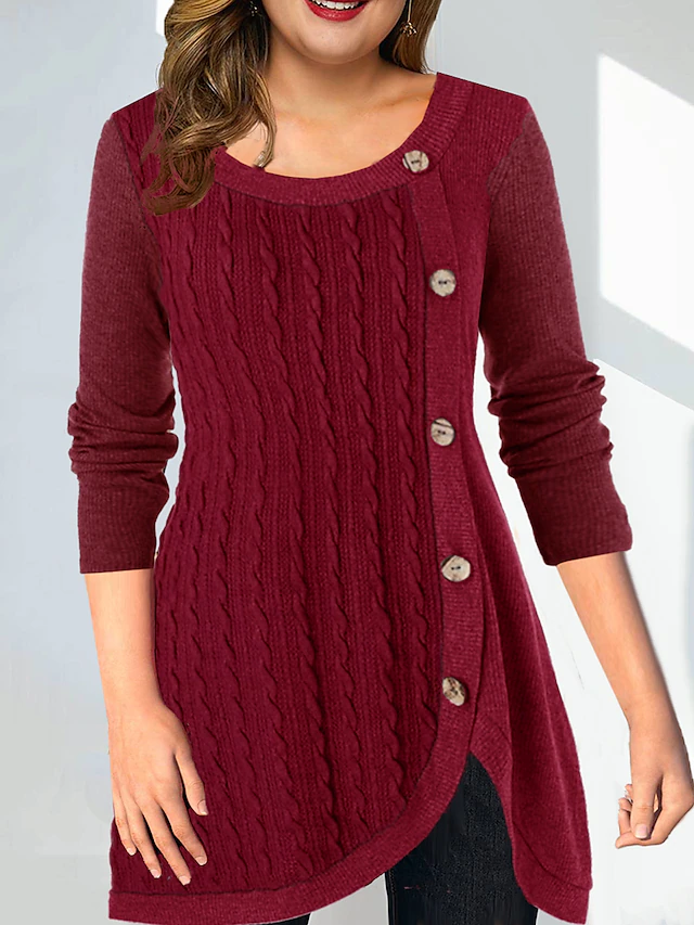 Plus Size Pullover mit O-Ausschnitt