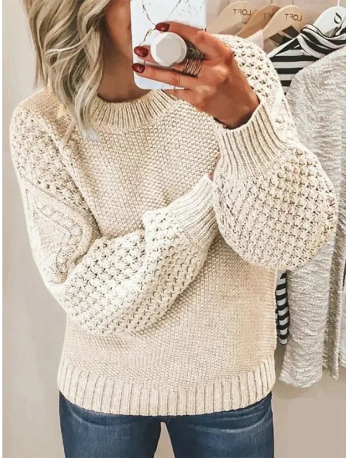 Lyla Gemütlicher Schicker Ripp-Pullover