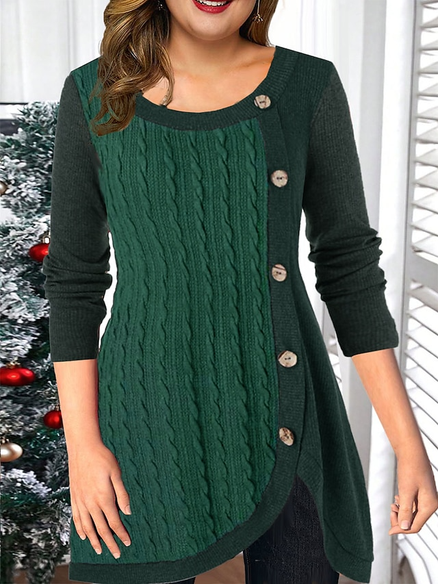 Plus Size Pullover mit O-Ausschnitt
