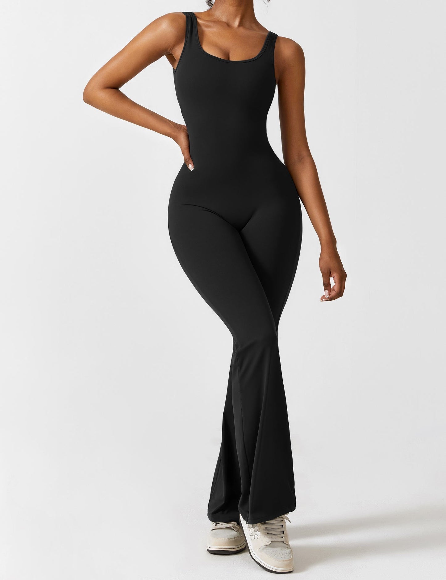 Angel V-Ausschnitt Schlaghosen-Jumpsuit