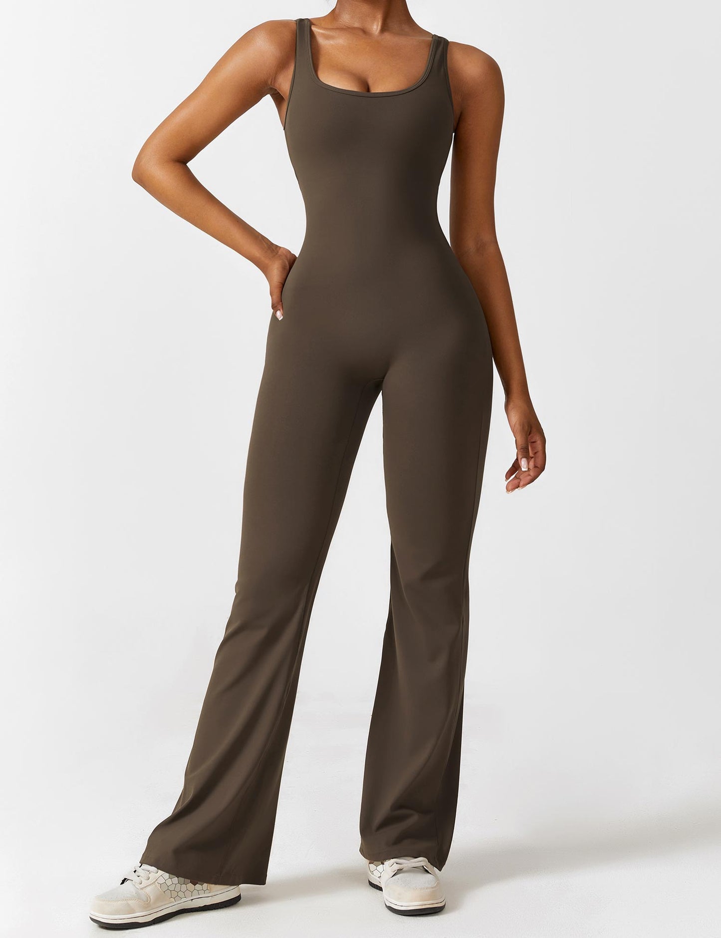 Angel V-Ausschnitt Schlaghosen-Jumpsuit