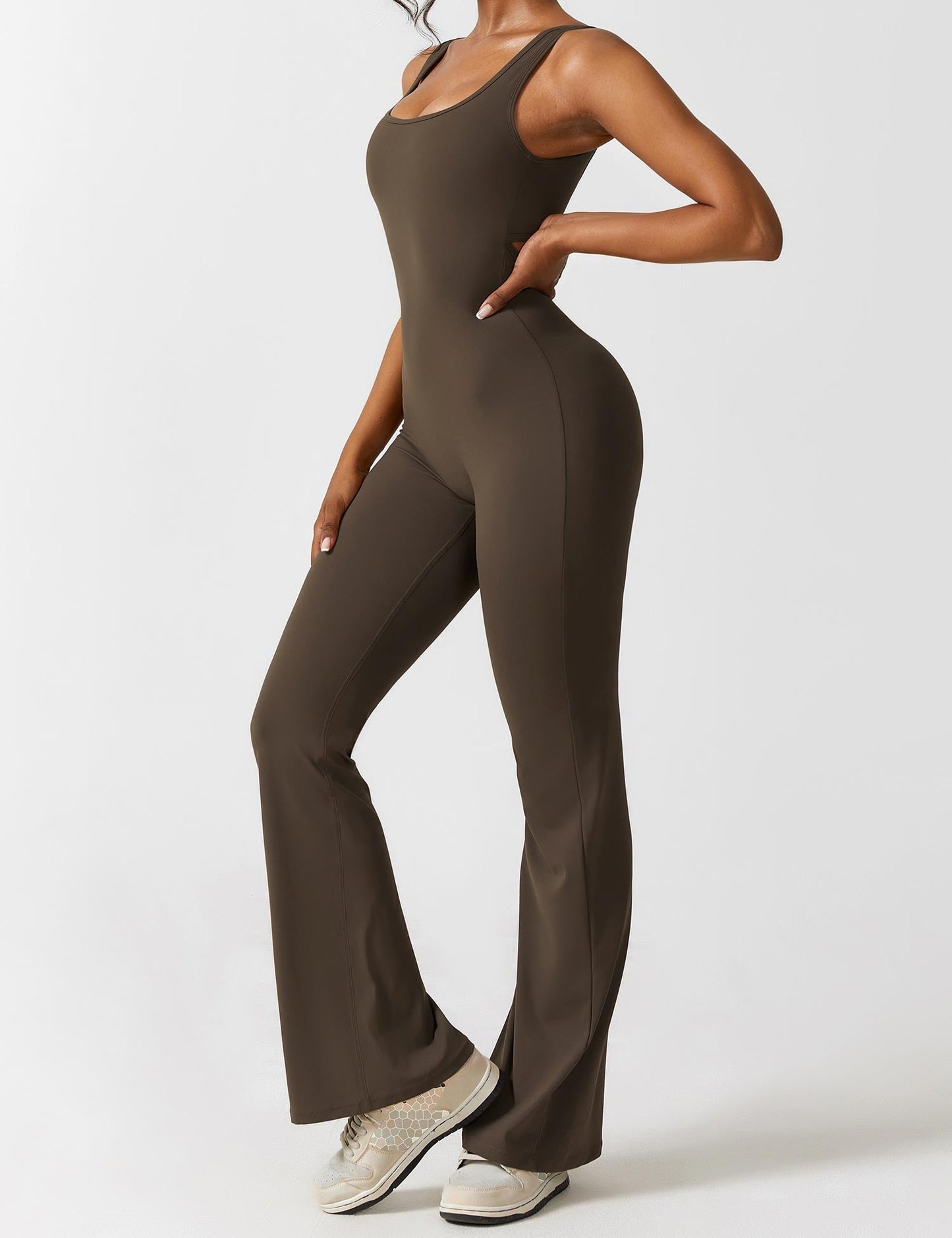 Angel V-Ausschnitt Schlaghosen-Jumpsuit