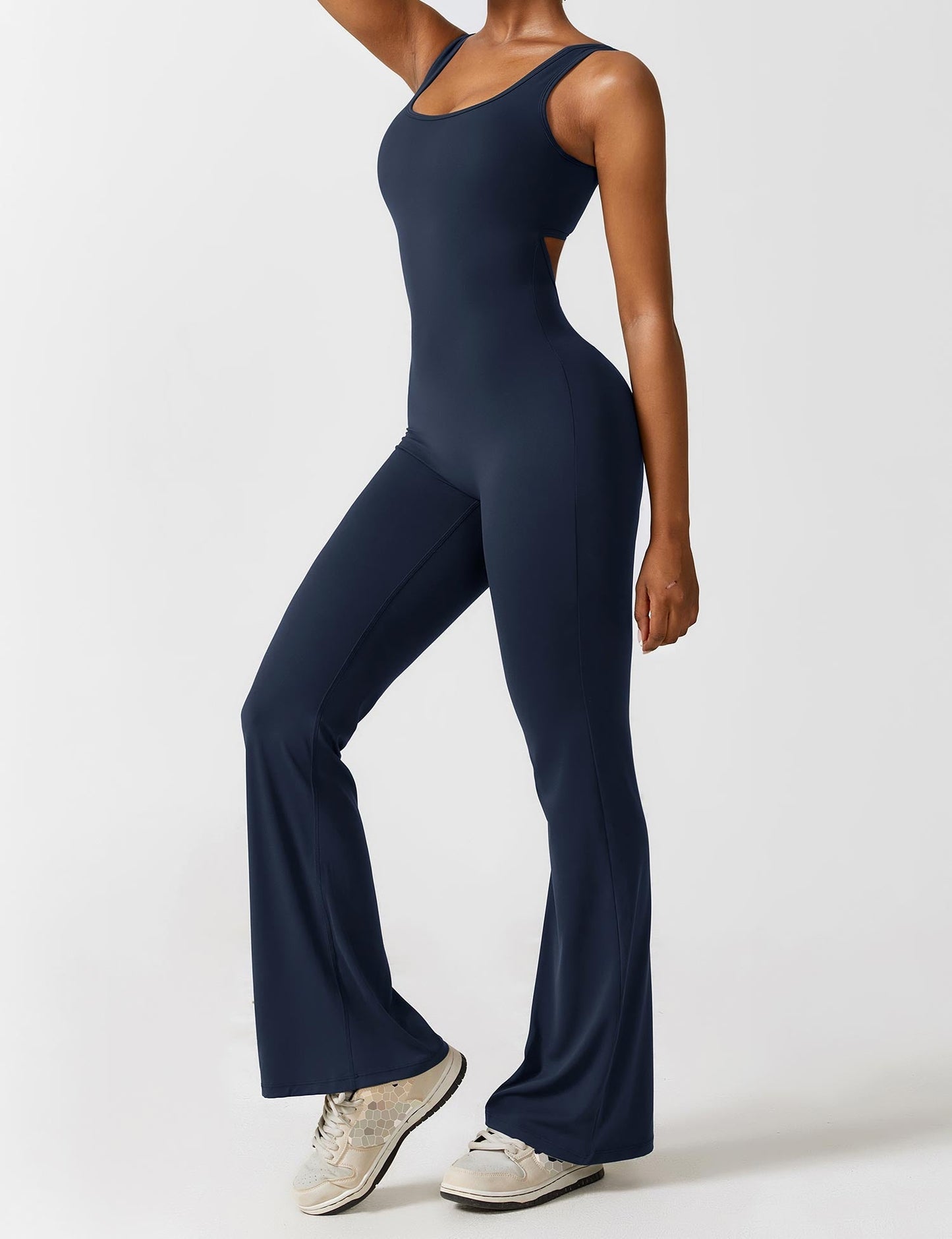 Angel V-Ausschnitt Schlaghosen-Jumpsuit