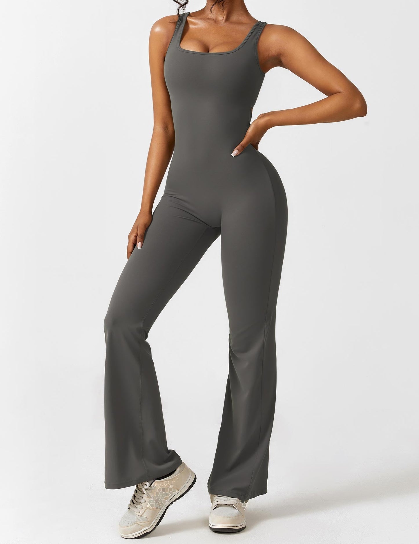 Angel V-Ausschnitt Schlaghosen-Jumpsuit