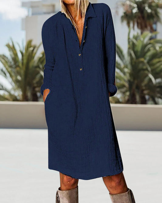 Hemd-Stil Freizeitkleid mit luftigem Schnitt