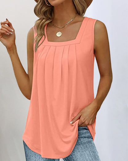 Pfirsichfarbenes Tanktop mit Falten - Lara