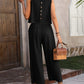 Schwarzes Set mit weitem Bein - Clara