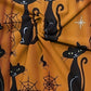Halloween Sweatshirt Orange - Gruselige Katzen & Spinnenweb Muster