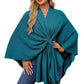 Eleganter Wickelponcho Ivory Weiß - Clara