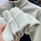 Premium alpaka-fleece-pullover mit halbem reißverschluss