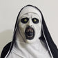 Horrormaske Schwarz und Weiß - Dämonische Nonnenmaske Halloween