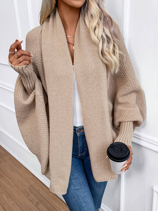 Khaki Strick-Cardigan mit Fledermausärmeln – Clara