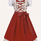 Elora | dirndl kleid mit blumenprint und taftschürze für frauen