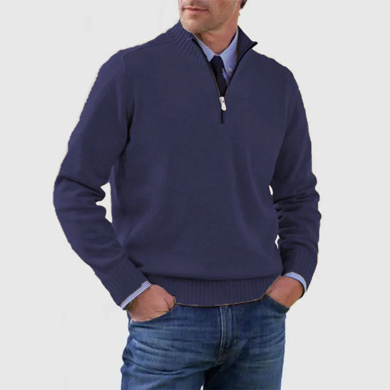 Herren pullover mit halbem reißverschluss – gemütlich und modern