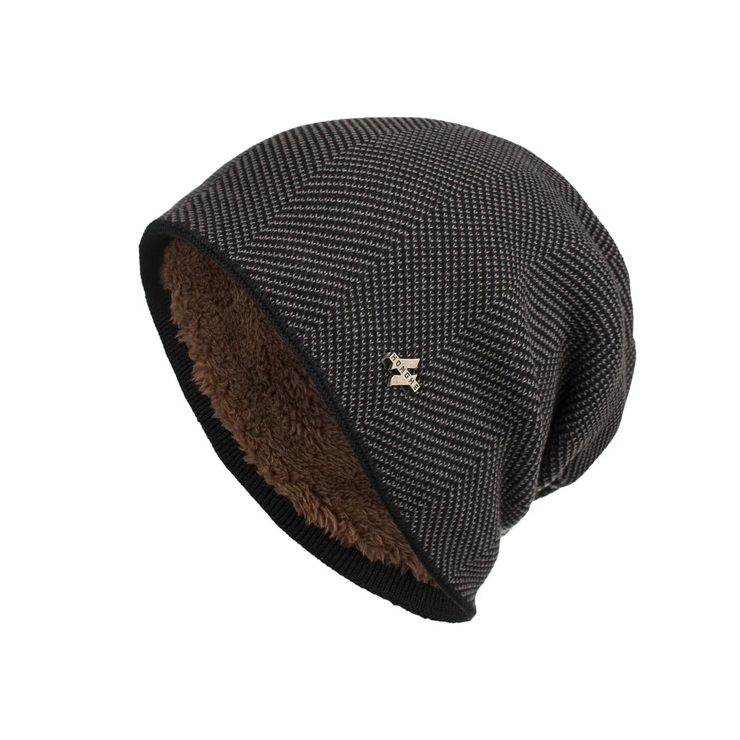 Warme Fleece-Mütze Braun - Milo