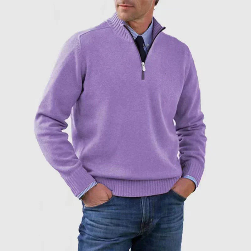 Herren pullover mit halbem reißverschluss – gemütlich und modern